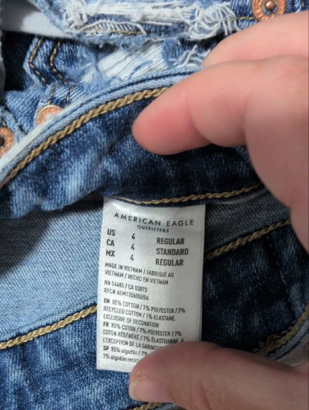 American Eagle Outfitters Blue Distressed Flare Jeans 4